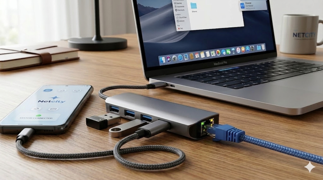 차세대 연결의 표준: C타입 3포트 USB 허브 기반 유선 랜카드와 이더넷 컨버터의 진화 대표 이미지